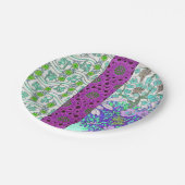 Jugendstil Grapevine florierend Vintag lila aquama Pappteller (Schrägansicht)