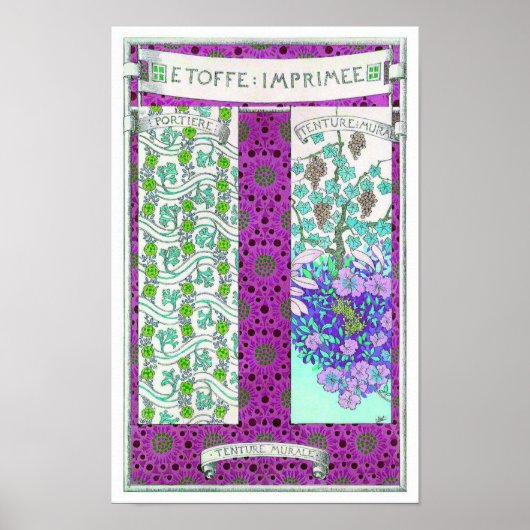 Jugendstil Grapevine Vintag Poster (Vorne)