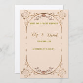 Jugendstil-Grenz-Hochzeit Einladung. Einladung (Vorne/Hinten)