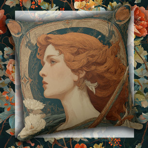 Jugendstil griechische Göttin Kissen