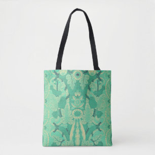 Jugendstil-Grüne Pflanze Town Tag Tasche