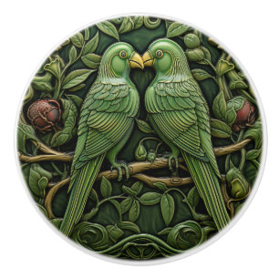 Jugendstil Grüne Vögel Antike Inspirierte Natur Keramikknauf