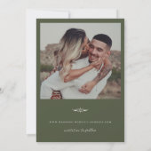 Jugendstil-Grünrahmen Foto Save The Date (Rückseite)