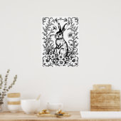 Jugendstil-Hasen-Färbposter 3 Poster (Küche)