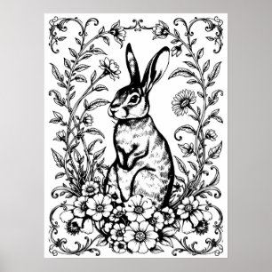 Jugendstil-Hasen-Färbposter 3 Poster