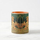 Jugendstil heiße Schokolade Werbung rot grün Tasse (Zentrum)