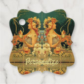 Jugendstil-heiße Schokoladenblütenwerbung Geschenkanhänger (Vorderseite)