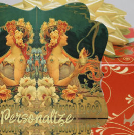 Jugendstil-heiße Schokoladenblütenwerbung Geschenkanhänger