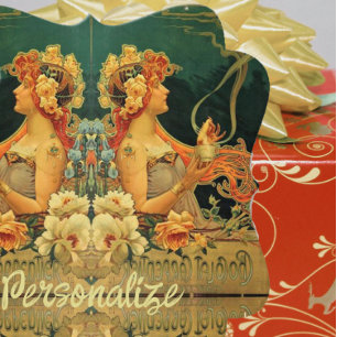 Jugendstil-heiße Schokoladenblütenwerbung Geschenkanhänger