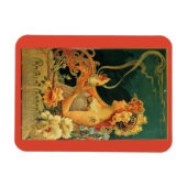 Jugendstil-heiße Schokoladenblütenwerbung Magnet (Horizontal)