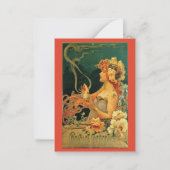 Jugendstil-heiße Schokoladenblütenwerbung Mitteilungskarte (Vorderseite)