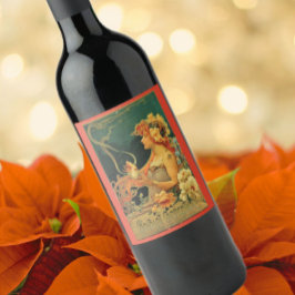 Jugendstil-heiße Schokoladenblütenwerbung Weinetikett