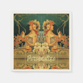 Jugendstil-heiße Schokoladenwerbung einzigartig Serviette (Vorderseite)