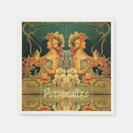 Jugendstil-heiße Schokoladenwerbung einzigartig Serviette