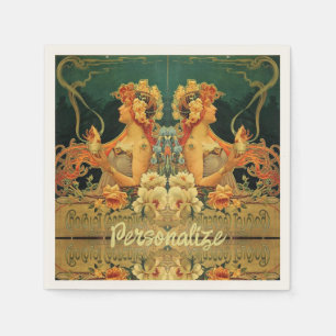 Jugendstil-heiße Schokoladenwerbung einzigartig Serviette