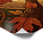 Jugendstil Herbst Eule Wald Poster (Ecke)