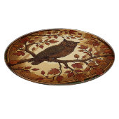 Jugendstil Herbst Eule Wald Schneidebrett (Ecke)