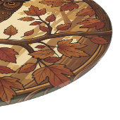 Jugendstil Herbst Eule Wald Schneidebrett (Ecke)