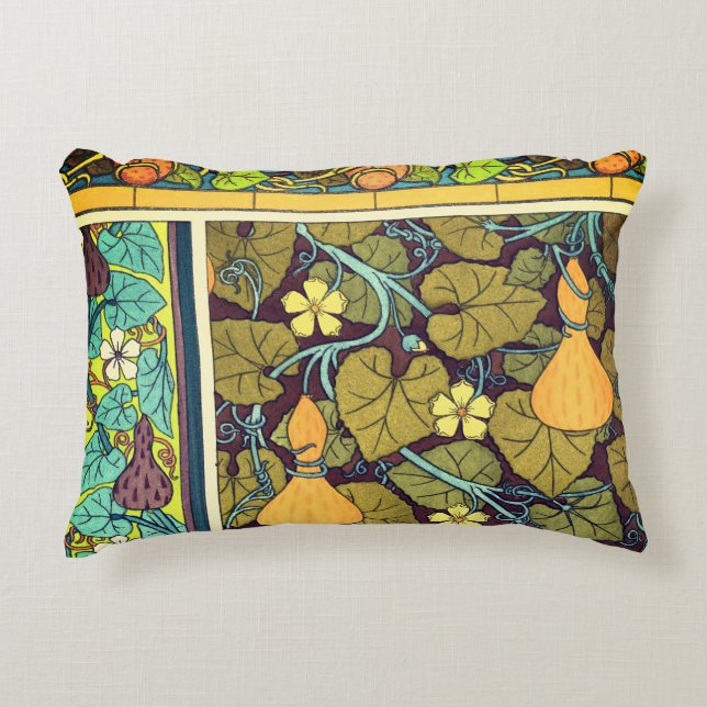 Jugendstil Herbst florale elegante Gourmet lila Dekokissen (Vorderseite)