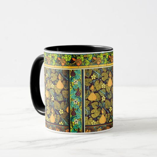 Jugendstil Herbst florale elegante Gourmet lila Tasse (Vorderseite Links)