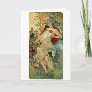 Jugendstil ~ Herbst von Alphonse Mucha Karte