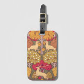 Jugendstil Herbstbäume und Hirsche fallen Verneuil Gepäckanhänger (Vorderseite Vertikal)