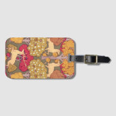 Jugendstil Herbstbäume und Hirsche fallen Verneuil Gepäckanhänger (Vorderseite (Horizontal))
