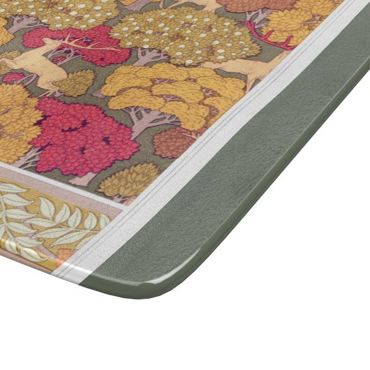 Jugendstil Herbstbäume und Hirsche Verneuil Fall Schneidebrett (Ecke)
