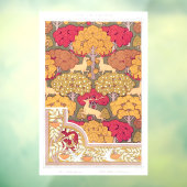 Jugendstil-Herbstbäume und Hirsche Vintager Fall Fensteraufkleber (Blatt 3)