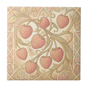 Jugendstil-Himbeer-Muster Fliese