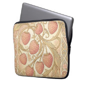 Jugendstil-Himbeer-Muster Laptopschutzhülle (Vorderseite Links)
