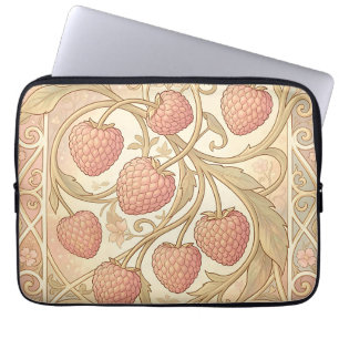Jugendstil-Himbeer-Muster Laptopschutzhülle