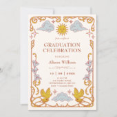 Jugendstil Himmels-Graduation Einladung (Vorderseite)