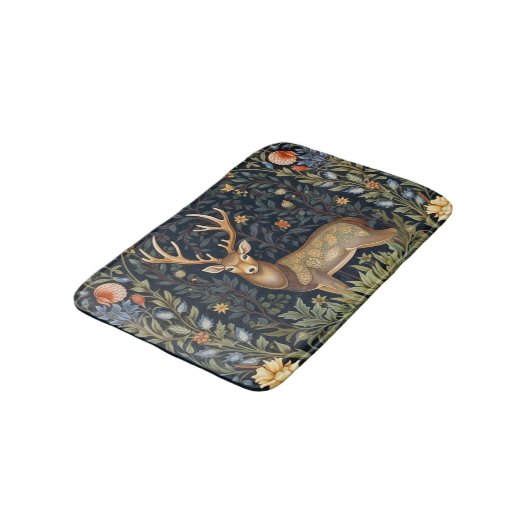 Jugendstil-Hirsch im Garten Badematte (Schrägansicht)