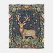 Jugendstil-Hirsch im Garten Fleecedecke (Vorderseite)