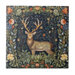 Jugendstil-Hirsch im Garten Fliese