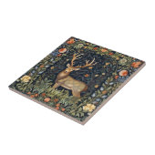 Jugendstil-Hirsch im Garten Fliese (Seite)