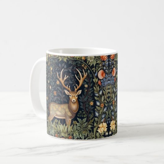 Jugendstil-Hirsch im Garten Kaffeetasse (Vorderseite Links)