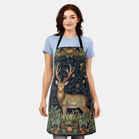 Jugendstil-Hirsch im Garten Schürze (Getragen)
