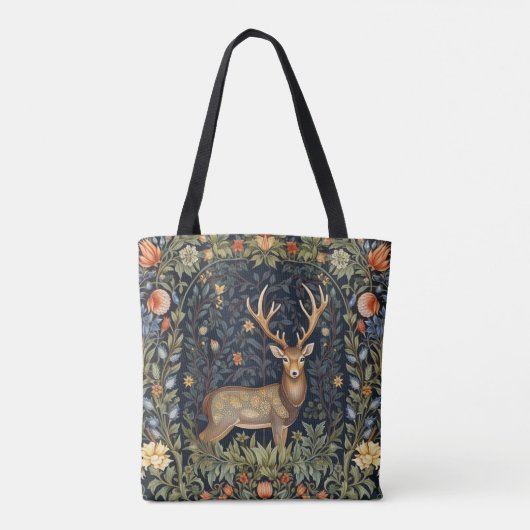 Jugendstil-Hirsch im Garten Tasche (Rückseite)
