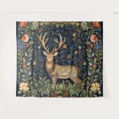 Jugendstil-Hirsch im Garten Wandteppich (Vorderseite (Horizontal))