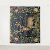 Jugendstil-Hirsch im Garten Wandteppich (Vorderseite)