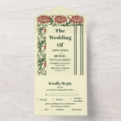 Jugendstil-Hochzeit All In One Einladung (Innen Boden)