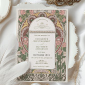 Jugendstil-Hochzeit botanisch Einladung