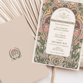 Jugendstil-Hochzeit botanisch Einladung