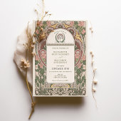 Jugendstil-Hochzeit botanisch Einladung