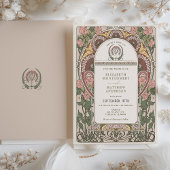 Jugendstil-Hochzeit botanisch Einladung