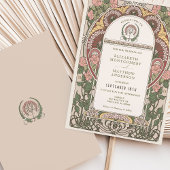 Jugendstil-Hochzeit botanisch Einladung