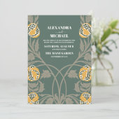 Jugendstil-Hochzeit Einladung (Stehend Vorderseite)