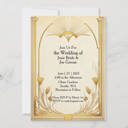 Jugendstil-Hochzeit Einladung (Vorderseite)